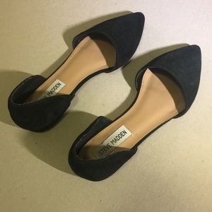 Black suede flats